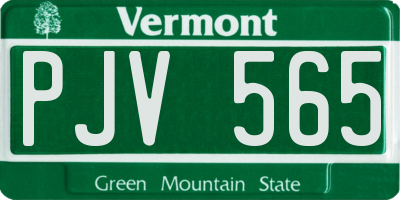 VT license plate PJV565
