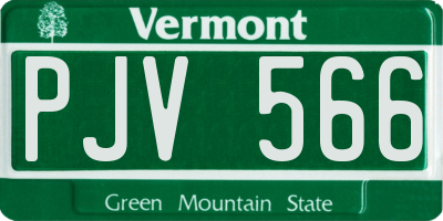VT license plate PJV566
