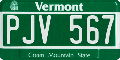VT license plate PJV567