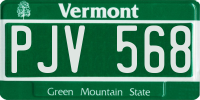 VT license plate PJV568