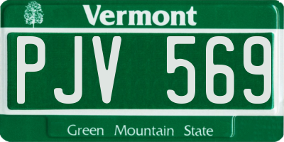VT license plate PJV569