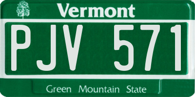 VT license plate PJV571