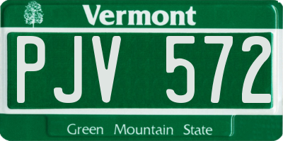 VT license plate PJV572