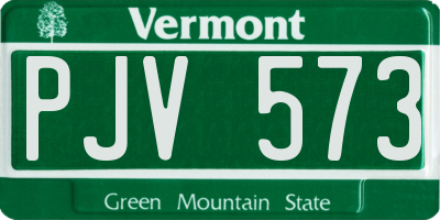 VT license plate PJV573