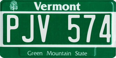 VT license plate PJV574