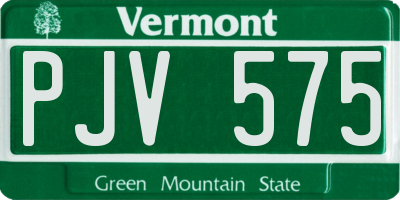 VT license plate PJV575