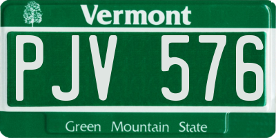 VT license plate PJV576