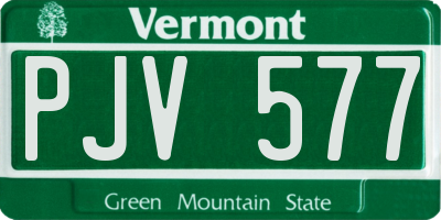 VT license plate PJV577