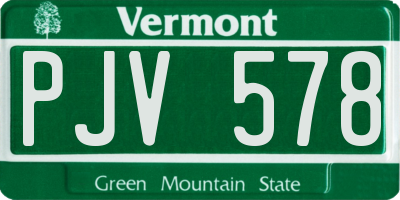 VT license plate PJV578