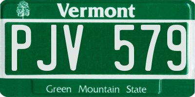 VT license plate PJV579