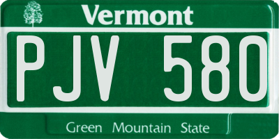VT license plate PJV580
