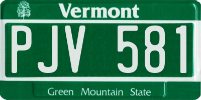 VT license plate PJV581