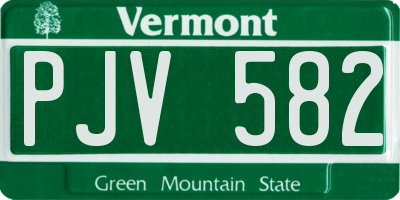 VT license plate PJV582
