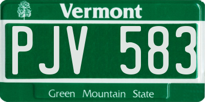 VT license plate PJV583