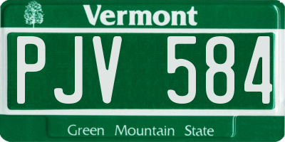 VT license plate PJV584