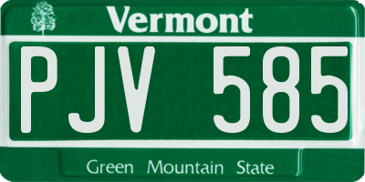 VT license plate PJV585