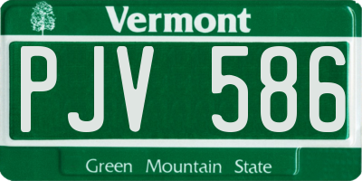 VT license plate PJV586