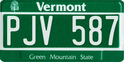 VT license plate PJV587