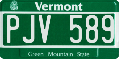 VT license plate PJV589