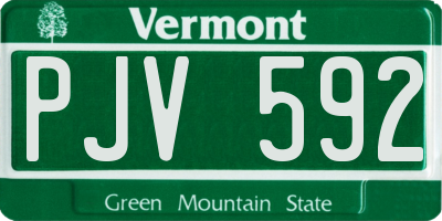 VT license plate PJV592