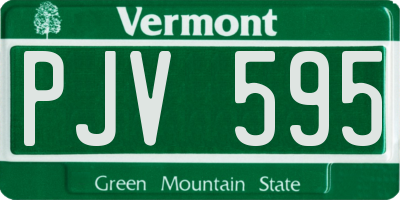 VT license plate PJV595