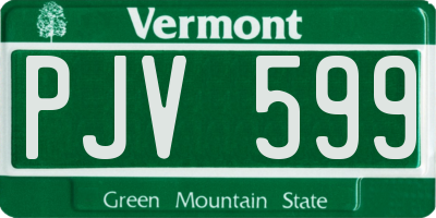 VT license plate PJV599