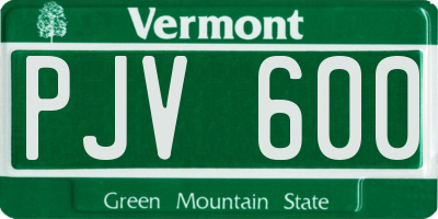 VT license plate PJV600