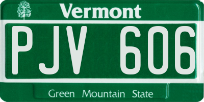 VT license plate PJV606