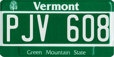 VT license plate PJV608