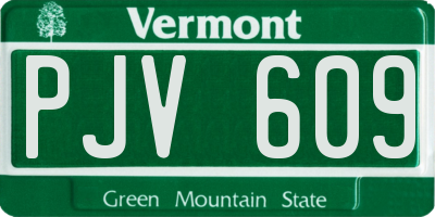 VT license plate PJV609