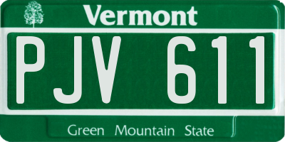 VT license plate PJV611