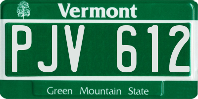 VT license plate PJV612