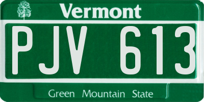 VT license plate PJV613