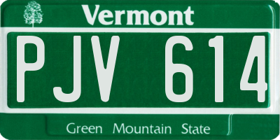 VT license plate PJV614