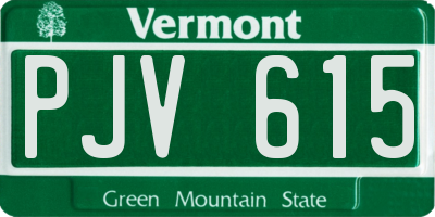 VT license plate PJV615
