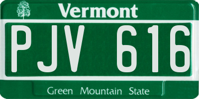 VT license plate PJV616