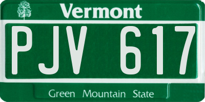 VT license plate PJV617