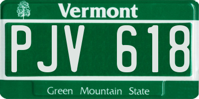 VT license plate PJV618