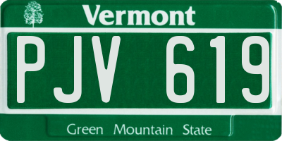 VT license plate PJV619