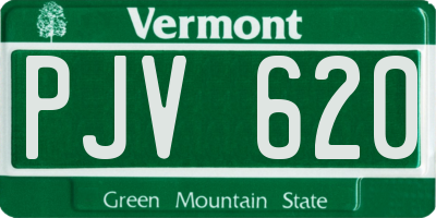 VT license plate PJV620