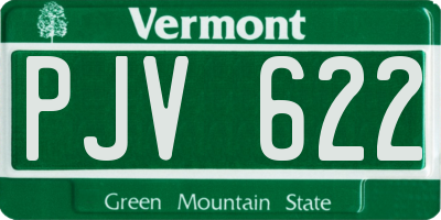 VT license plate PJV622