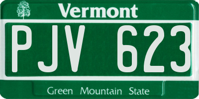 VT license plate PJV623