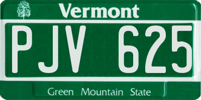 VT license plate PJV625
