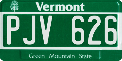 VT license plate PJV626