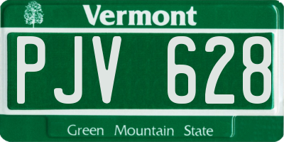 VT license plate PJV628