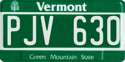 VT license plate PJV630