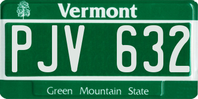 VT license plate PJV632