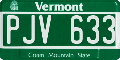 VT license plate PJV633