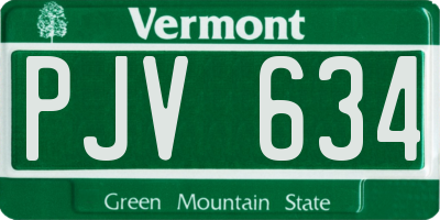 VT license plate PJV634