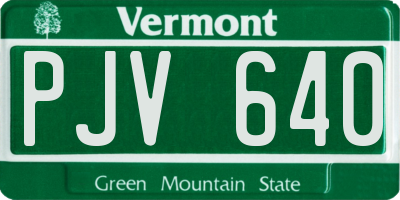 VT license plate PJV640